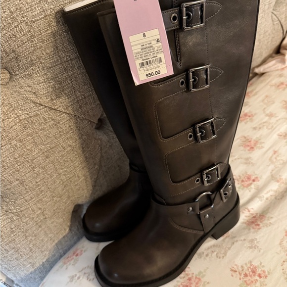 Women's Rebel Tall Moto Buckle Boots Brown - Wild Fable - Women’s - Picture 6 of 6